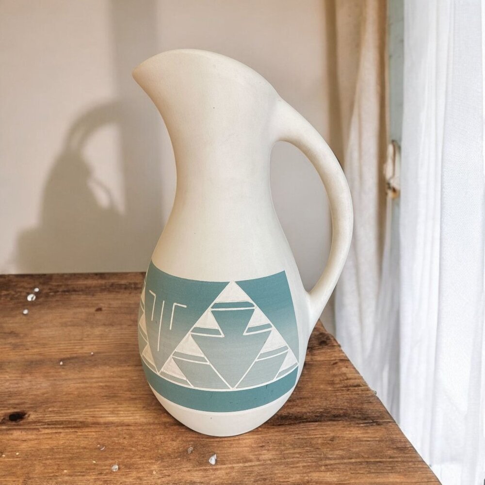 Vintage Artist Signed Martin Delory Handcrafted Pottery Pitcher Vase